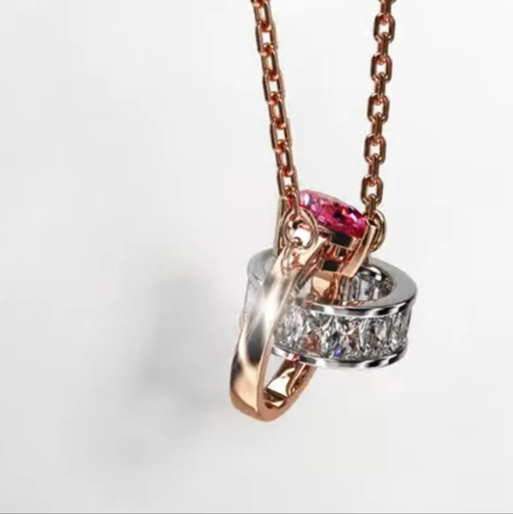 NWOT Connexus pendant Mixed cuts, Heart, White, Mixed metal finish